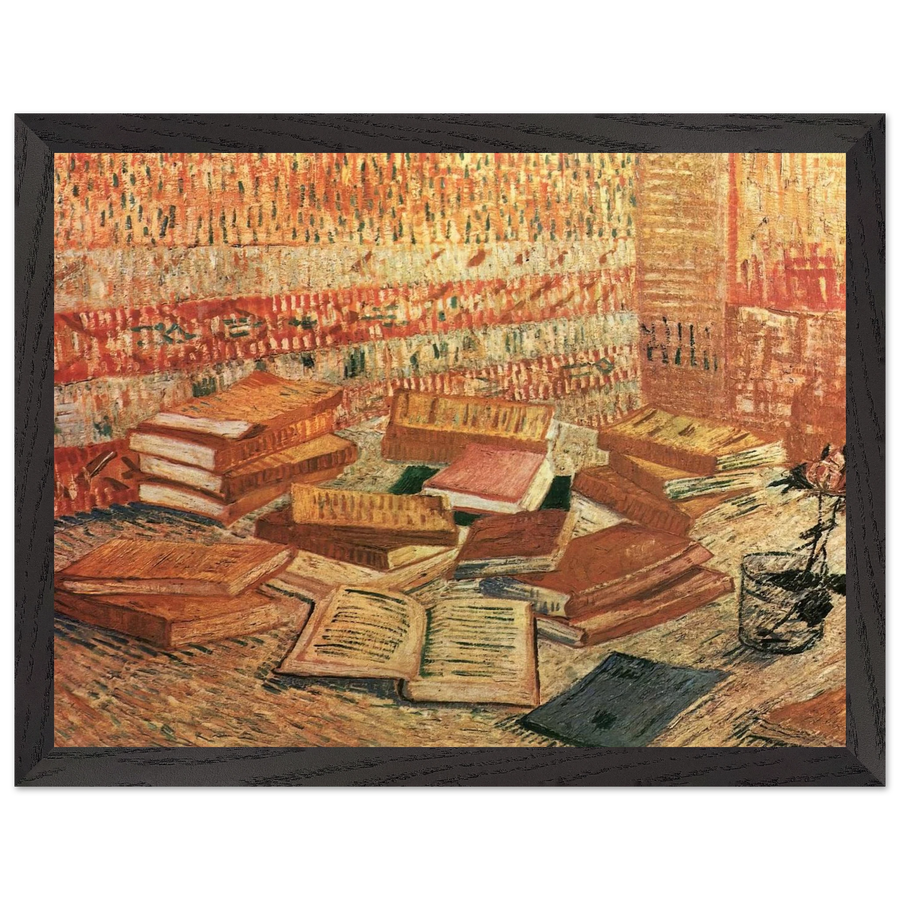 Still Life - French Novels and Rose by Vincent van Gogh — Framed art print at Zephyeer