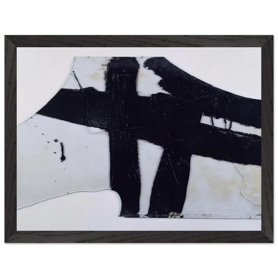 Goudron sur verre 45.5 x 76.5 cm, 1948 - 1948 by Pierre Soulages — Framed art print at Zephyeer