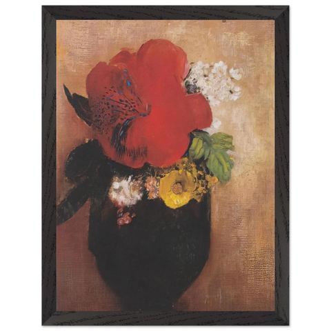 THE RED POPPY by Odilon Redon — Framed art print at Zephyeer
