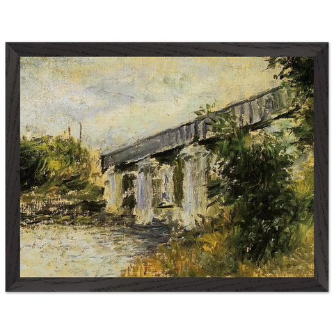 Railway Bridge at Argenteuil by Claude Monet — Framed art print at Zephyeer