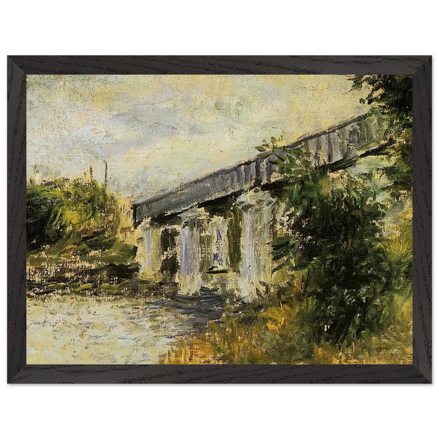 Railway Bridge at Argenteuil by Claude Monet — Framed art print at Zephyeer