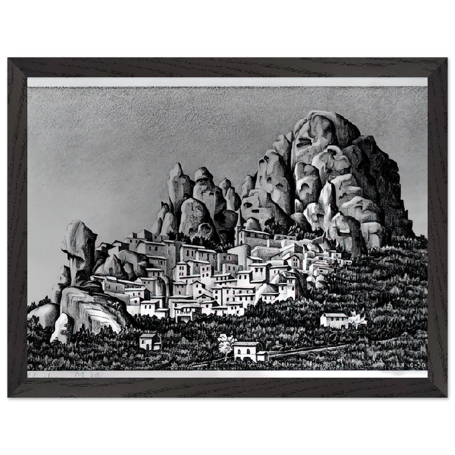 PENTEDATTIO CALABRIA OCTOBER 1930 1930 by MC Escher — Framed art print at Zephyeer