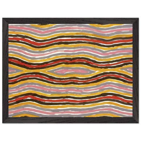 Floor Paint Lake Napperby - 2001 by Clifford Possum Tjapaltjarri — Framed art print at Zephyeer