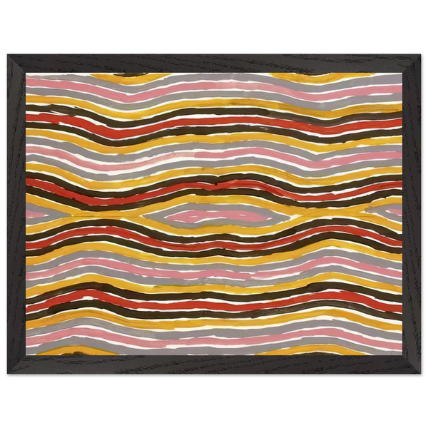 Floor Paint Lake Napperby - 2001 by Clifford Possum Tjapaltjarri — Framed art print at Zephyeer