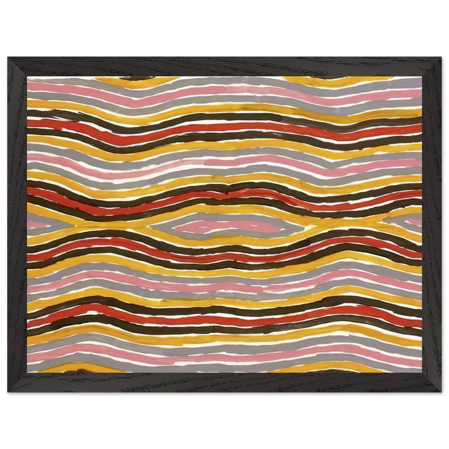 Floor Paint Lake Napperby - 2001 by Clifford Possum Tjapaltjarri — Framed art print at Zephyeer