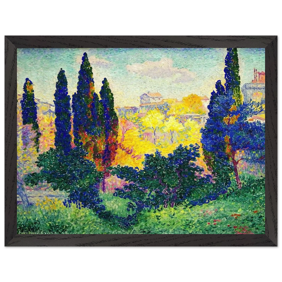 The Cypresses at Cagnes by Henri-Edmond Cross — Framed art print at Zephyeer