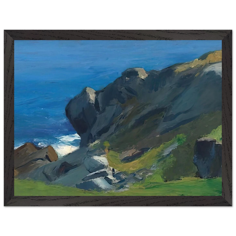 Rocky Shore and Sea by Edward Hopper — Framed art print at Zephyeer