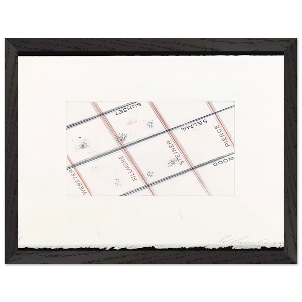 PIERCE FROM LOS FRANCISCO SAN ANGELES PORTFOLIO by Edward Ruscha — Framed art print at Zephyeer