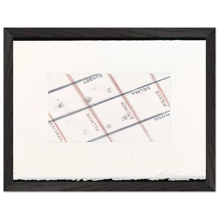PIERCE FROM LOS FRANCISCO SAN ANGELES PORTFOLIO by Edward Ruscha — Framed art print at Zephyeer