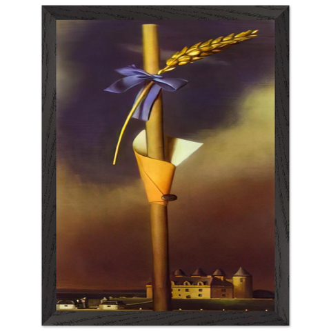 BLUE KNOT AND EAR OF WHEAT NEXT TO THE CASTLE by Salvador Dali — Framed art print at Zephyeer