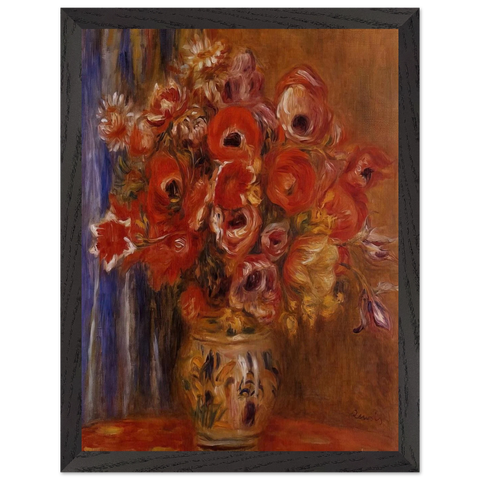 Vase of Tulips and Anemones by Pierre-Auguste Renoir — Framed art print at Zephyeer