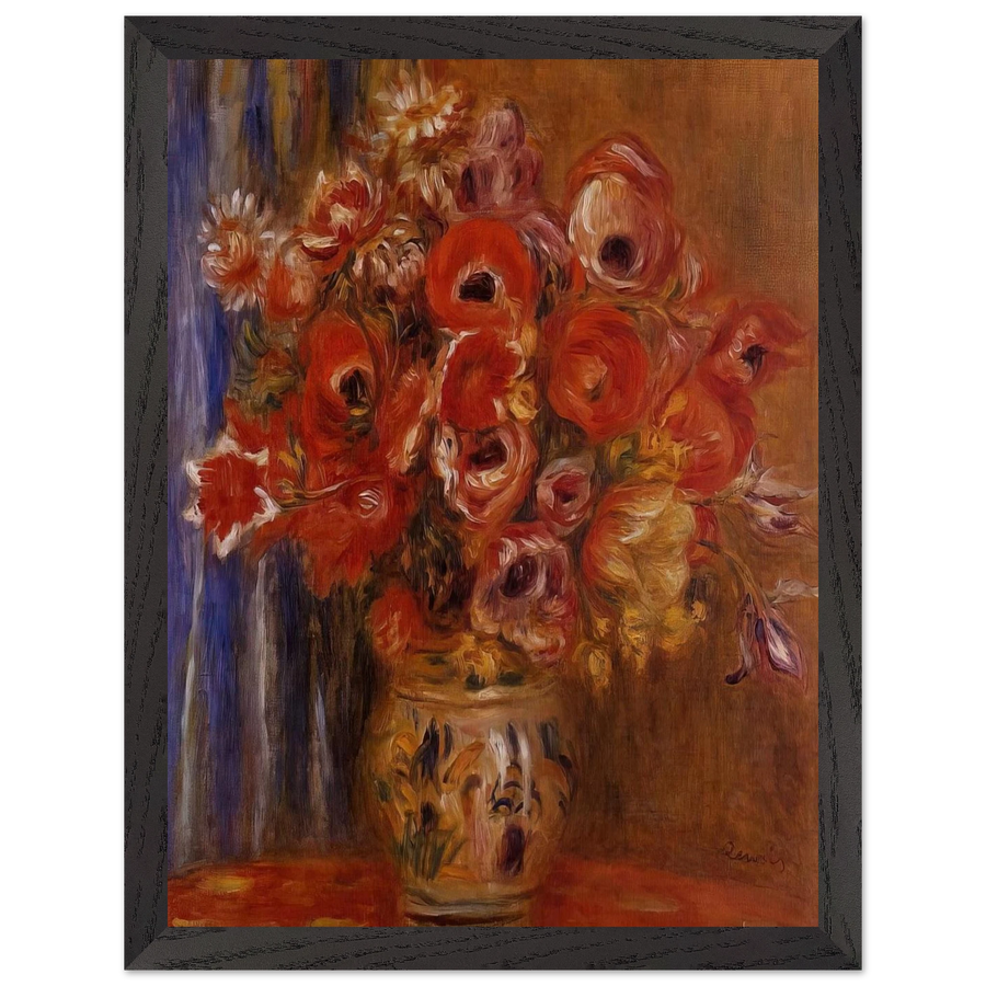 Vase of Tulips and Anemones by Pierre-Auguste Renoir — Framed art print at Zephyeer