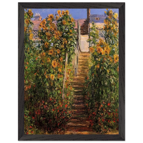 The Steps at Vetheuil by Claude Monet — Framed art print at Zephyeer