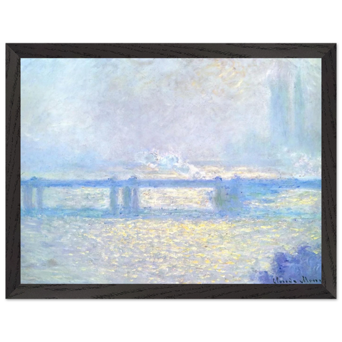 Charing Cross Bridge, Overcast Weather by Claude Monet — Framed art print at Zephyeer