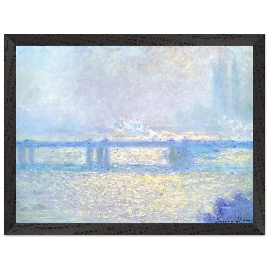 Charing Cross Bridge, Overcast Weather by Claude Monet — Framed art print at Zephyeer