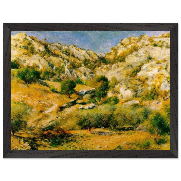 Rocky Craggs at l'Estaque by Pierre-Auguste Renoir — Framed art print at Zephyeer