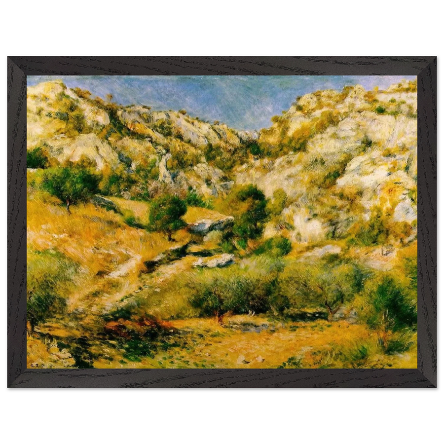 Rocky Craggs at l'Estaque by Pierre-Auguste Renoir — Framed art print at Zephyeer