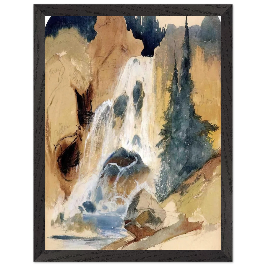 Crystal Falls watercolour by Thomas Moran — Framed art print at Zephyeer