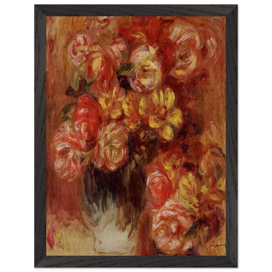 Vase of Roses by Pierre-Auguste Renoir — Framed art print at Zephyeer