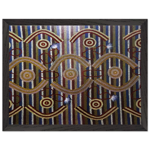 Anmatyerre Ceremonial Designs Associated with the Rockhole Site Intankangu - 1982 by Clifford Possum Tjapaltjarri — Framed art print at Zephyeer