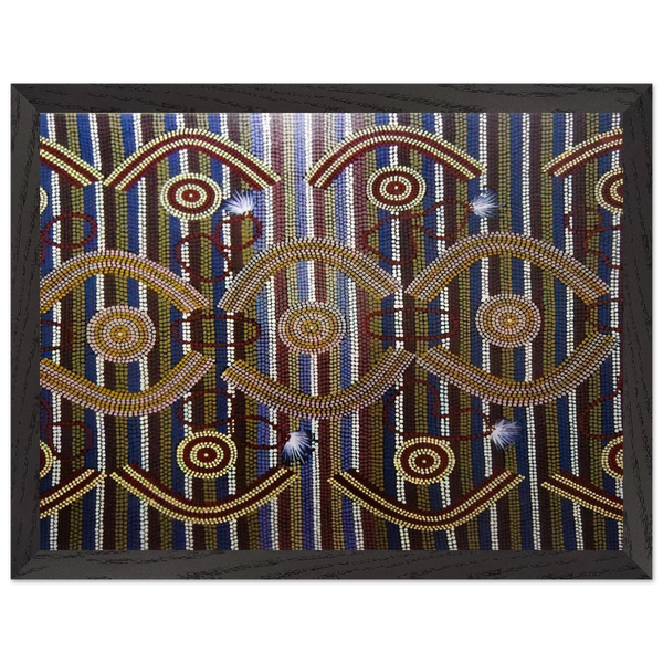Anmatyerre Ceremonial Designs Associated with the Rockhole Site Intankangu - 1982 by Clifford Possum Tjapaltjarri — Framed art print at Zephyeer