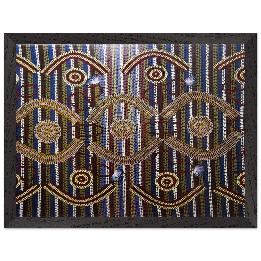 Anmatyerre Ceremonial Designs Associated with the Rockhole Site Intankangu - 1982 by Clifford Possum Tjapaltjarri — Framed art print at Zephyeer