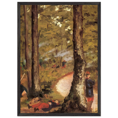 YERRES SOLDIERS IN THE WOODS by Gustave Caillebotte — Framed art print at Zephyeer
