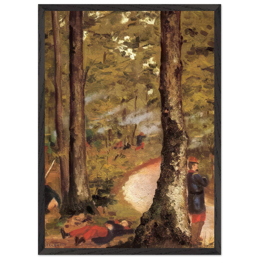 YERRES SOLDIERS IN THE WOODS by Gustave Caillebotte — Framed art print at Zephyeer