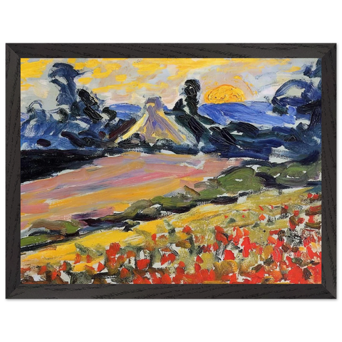 Landscape with Sunset by Henri-Edmond Cross — Framed art print at Zephyeer