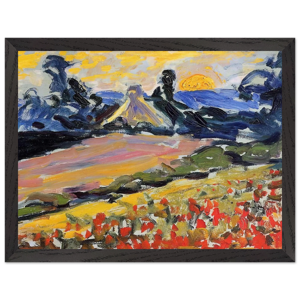 Landscape with Sunset by Henri-Edmond Cross — Framed art print at Zephyeer
