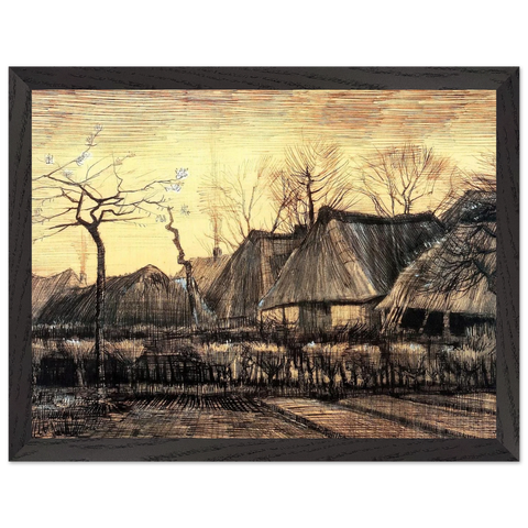 Houses with Thatched Roofs by Vincent van Gogh — Framed art print at Zephyeer