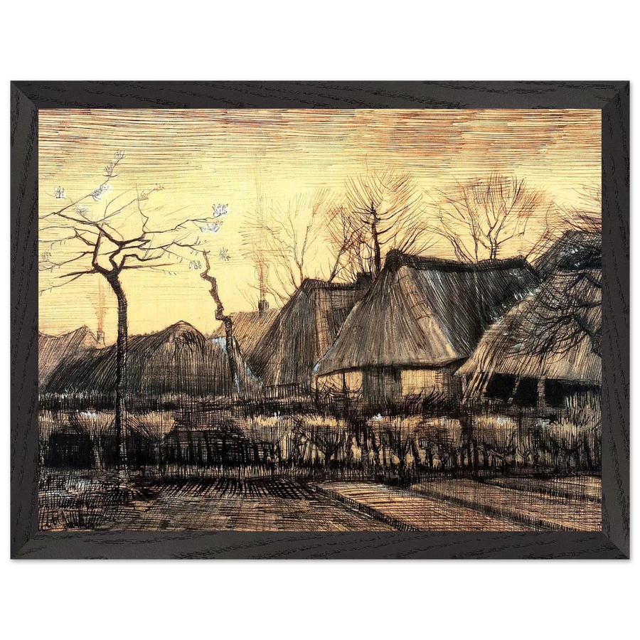 Houses with Thatched Roofs by Vincent van Gogh — Framed art print at Zephyeer