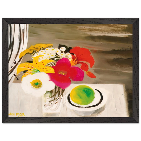 Still Life with Fruit and Flowers - 1988 by Mary Fedden — Framed art print at Zephyeer