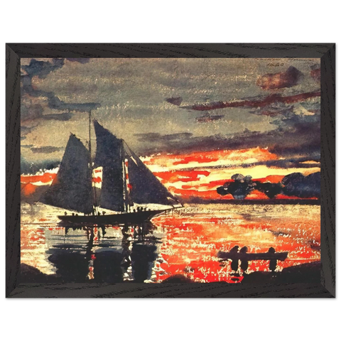 SUNSET FIRES by Winslow Homer — Framed art print at Zephyeer