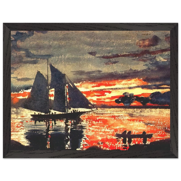 SUNSET FIRES by Winslow Homer — Framed art print at Zephyeer