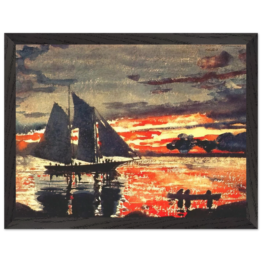 SUNSET FIRES by Winslow Homer — Framed art print at Zephyeer