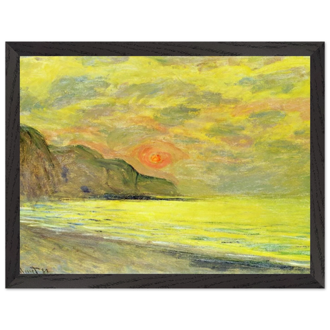 Sunset, Foggy Weather, Pourville by Claude Monet — Framed art print at Zephyeer