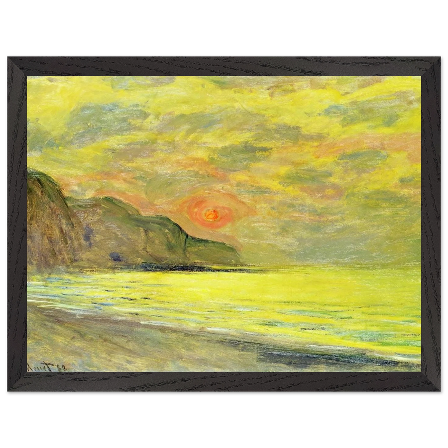 Sunset, Foggy Weather, Pourville by Claude Monet — Framed art print at Zephyeer