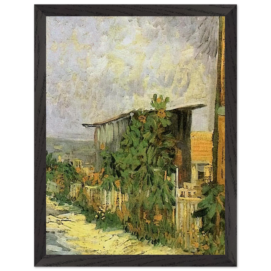 Montmartre Path with Sunflowers by Vincent van Gogh — Framed art print at Zephyeer