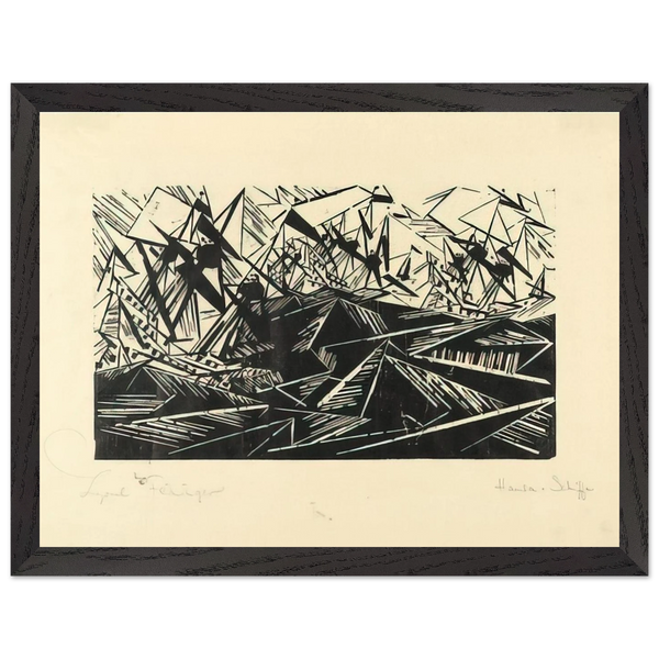 HANSEATIC SHIPS HANSASCHIFFE 1919 by Lyonel Feininger — Framed art print at Zephyeer
