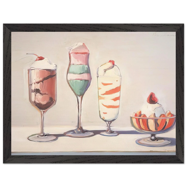 Four Sundaes - Pop Art by Wayne Thiebaud — Framed art print at Zephyeer