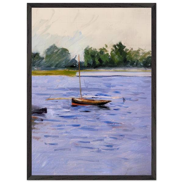 BOAT AT ANCHOR ON THE SEINE by Gustave Caillebotte — Framed art print at Zephyeer