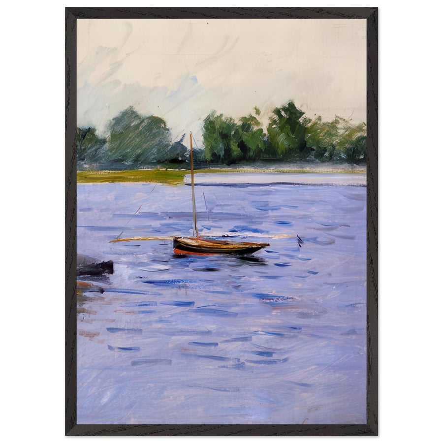 BOAT AT ANCHOR ON THE SEINE by Gustave Caillebotte — Framed art print at Zephyeer