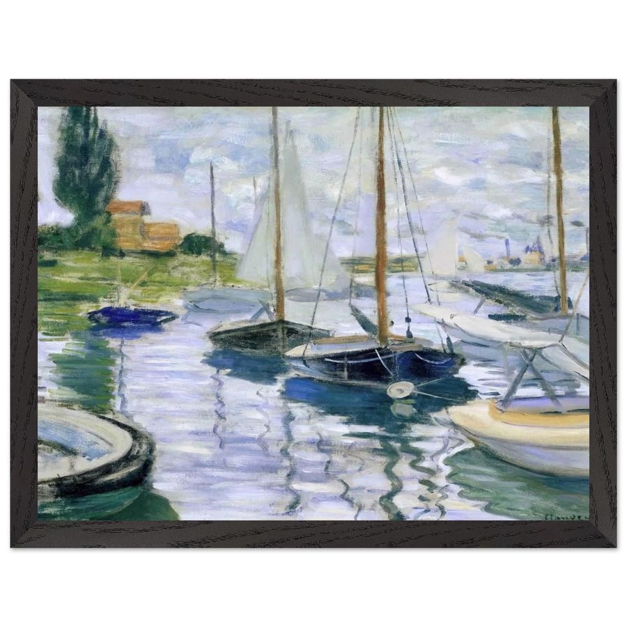 Boats at rest, at Petit-Gennevilliers by Claude Monet — Framed art print at Zephyeer