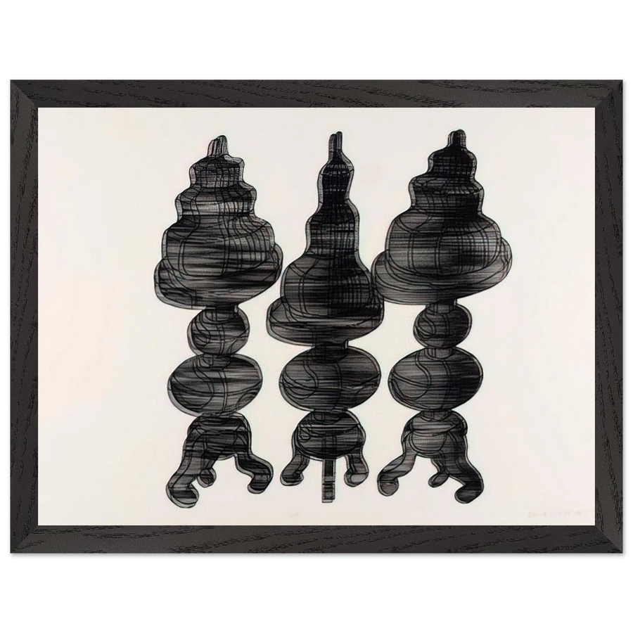 3 Cakes on Swivel Chairs - 1971 by Dieter Roth — Framed art print at Zephyeer