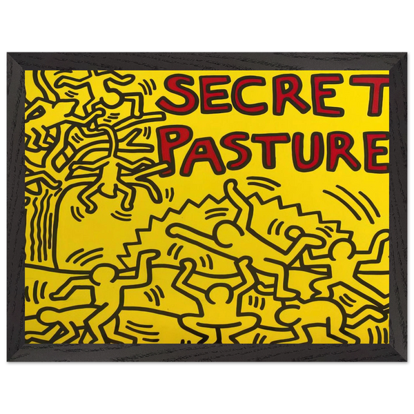 A POSTER FOR THE BILL T JONES AND ARNIE ZANE PERFORMANCE PIECE SECRET PASTURES 1984 by Keith Haring — Framed art print at Zephyeer