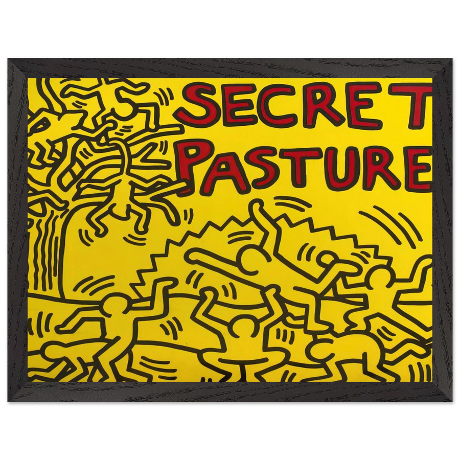 A POSTER FOR THE BILL T JONES AND ARNIE ZANE PERFORMANCE PIECE SECRET PASTURES 1984 by Keith Haring — Framed art print at Zephyeer