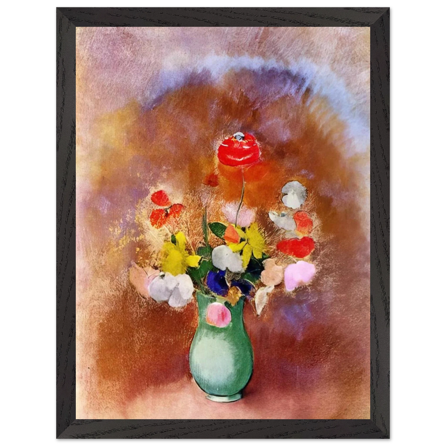 POPPIES IN A VASE by Odilon Redon — Framed art print at Zephyeer