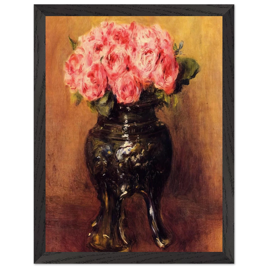 Roses in a China Vase by Pierre-Auguste Renoir — Framed art print at Zephyeer