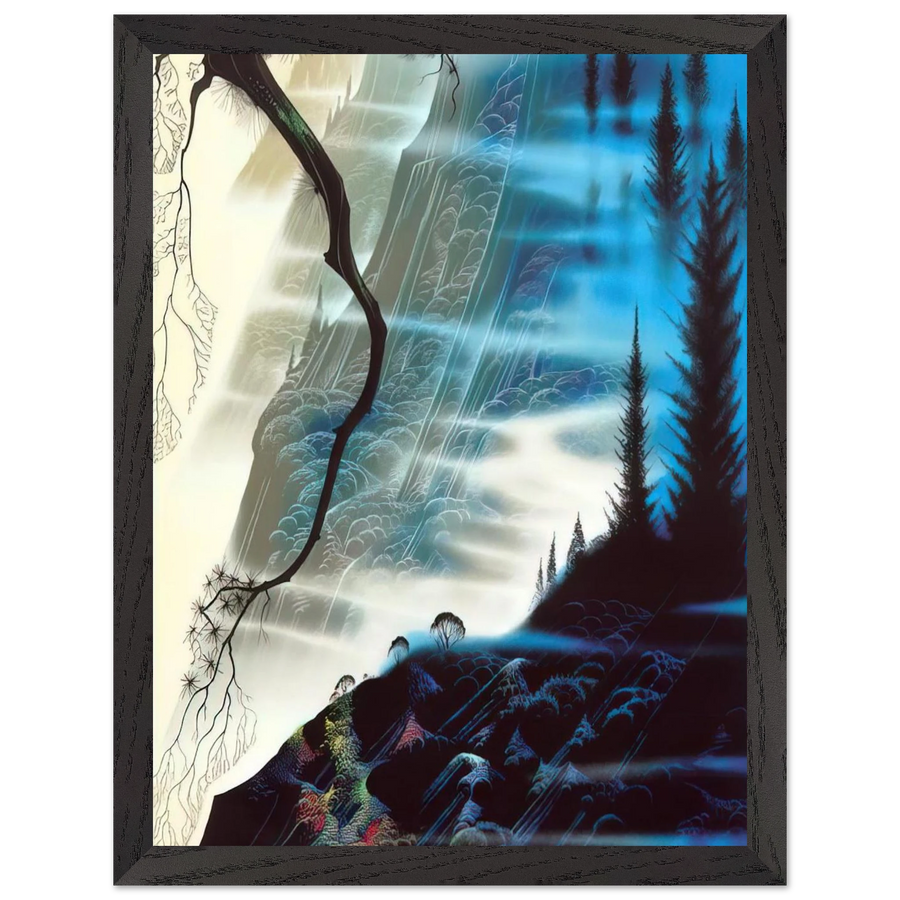Sea Cliffs and Redwoods by Eyvind Earle — Framed art print at Zephyeer